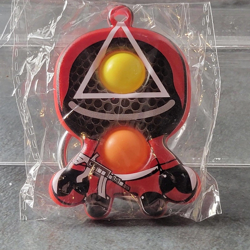 Squid Game Pop Fidget Keychain Sensory Toy Autism ADHD Stress Push Bubble NEW 3"